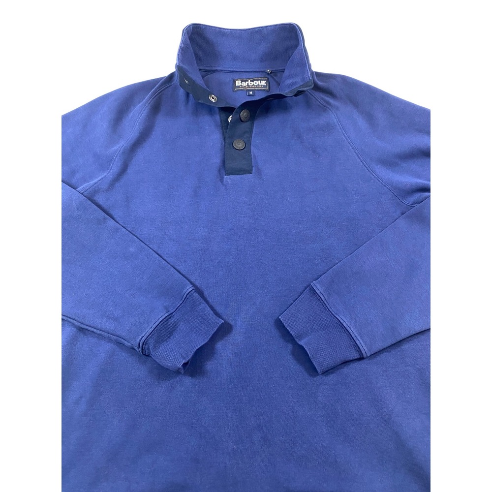 Barbour Mariner Mens Blue‎ Mock Neck Button Sweatshirt MOL0234BL46 Size M